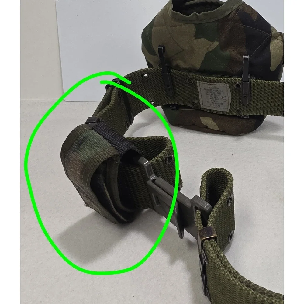 US Military Army Web Belt Canteen Pouch Additional Alice Clips Camoflauge